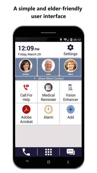 Senior Safety Phone - Big Icons Launcher