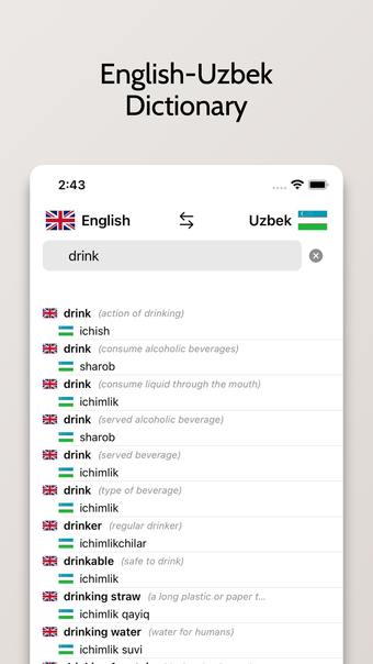 UzbekEnglish Dictionary