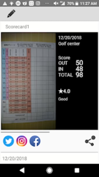 Golf Scorecard Photo