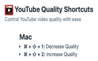 YouTube Quality ShortCut