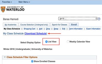 uWaterloo Schedule Exporter