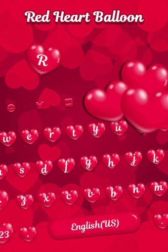 Red Heart Balloon Keyboard - Sweet Heart