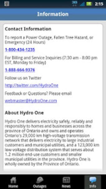 Hydro One Mobile App