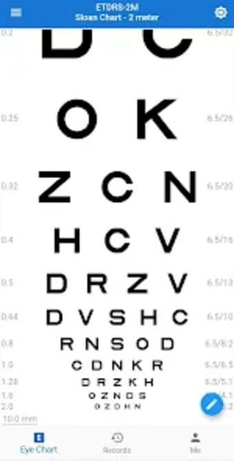 Eye Chart for Eye Care Profess