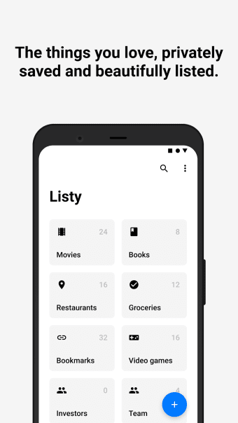 Listy  Your private lists beautifully listed.