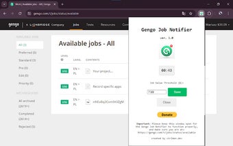 Gengo Job Notifier