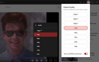 Default Quality Adjuster for YouTube