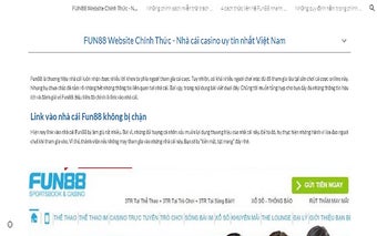 Dịch vụ thể thao FUN88 uy tín nhất