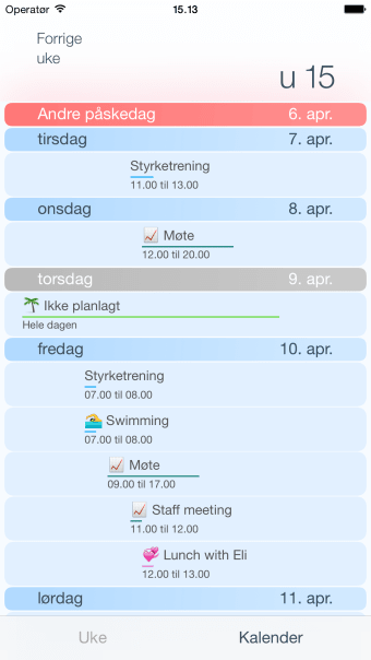Min uke - norsk kalender