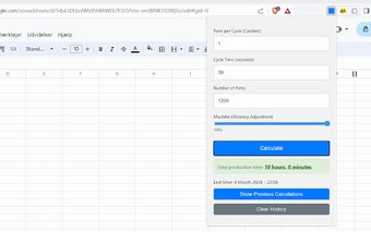 Production Time Calculator