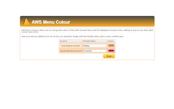 AWS Menu Colours