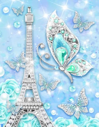 Turquoise Diamond Butterfly Live Wallpaper