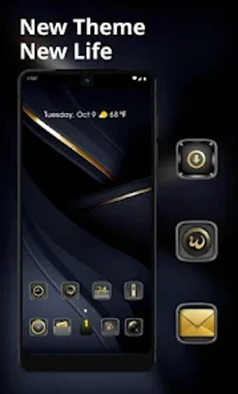 Abstract theme black golden su