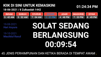Waktu Solat TV Malaysia, Brunei dan Singapura