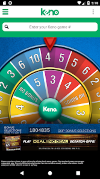 MD Lottery - Keno  Racetrax