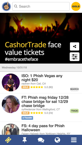 CashorTrade Face Value Tickets