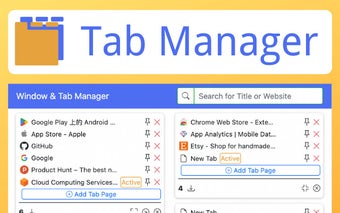 Tab Manager - Manage tabs & windows by tree