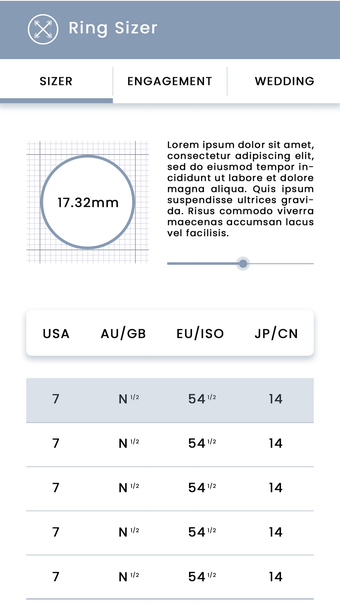 Ring sizer : Unit Convertor