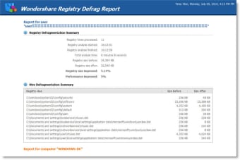 Wondershare Registry Defrag