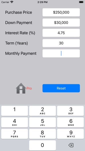 Simple Mortgage Payment