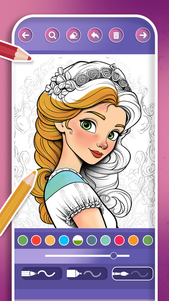 1000 princesses coloring book