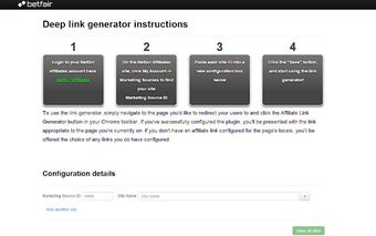 Betfair Affiliate Deep Link Generator