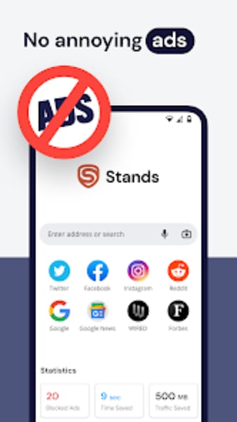 Stands: Fast AdBlocker Browser