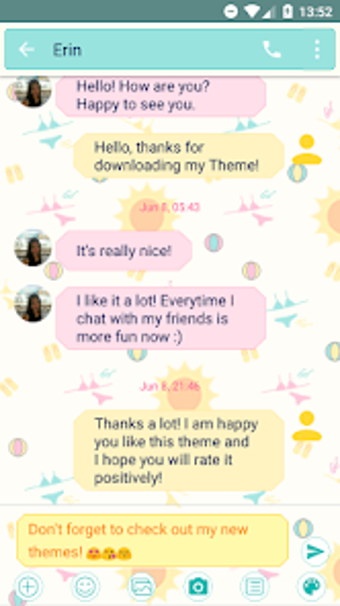 SMS Messages Summer Theme