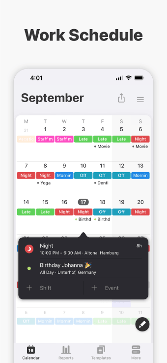 Supershift - Shift Work Calendar