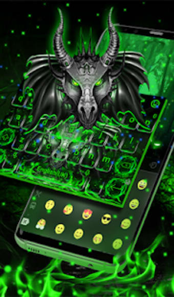 Live Neon Green Metal Dragon Keyboard