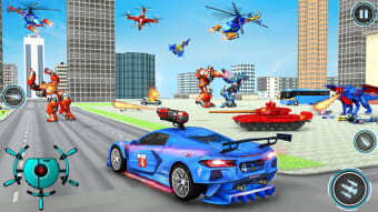 Police Dragon Robot Car Games