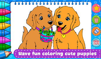 Puppy coloring book glitter