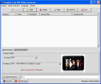 FreeStar Free PSP Video Converter