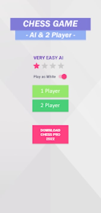 Easy Chess 2 player  AI