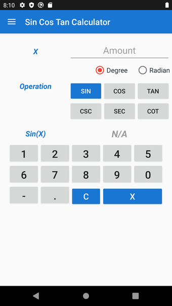 Sin Cos Tan Calculator