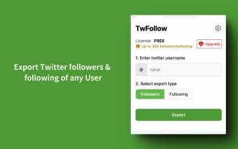TwFollow: Export Twitter Followers