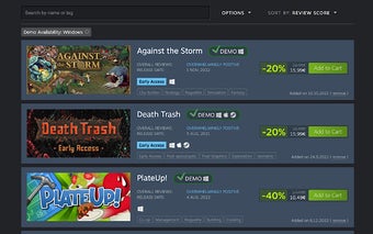 demos in my Steam wishlist