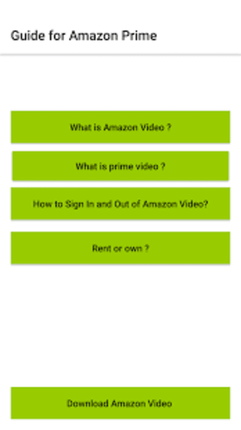 Amazon Prime Video app Guide