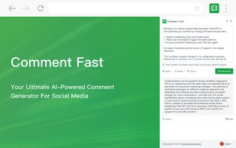 Comment Fast - AI Comment Generator for Social Media