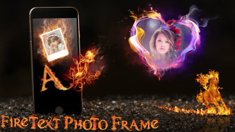 Fire Text Photo Frame : Flaming Text  Alphabets