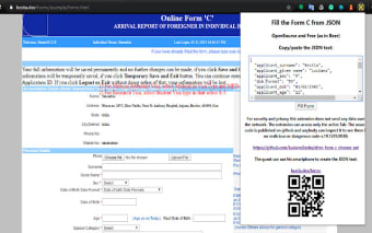 Fill the Online Form C from json