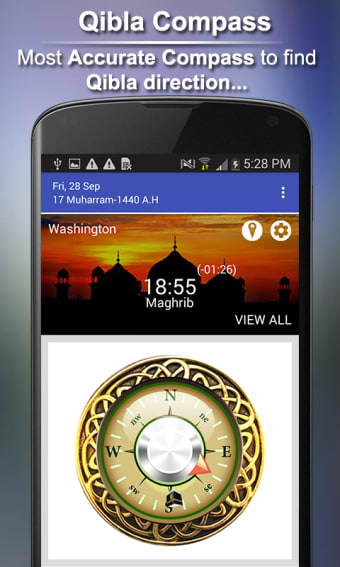 Qibla Direction Finder & Prayer Time Alarm Manager