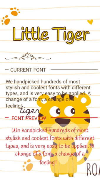 Little Tiger Font for FlipFont , Cool Fonts Text