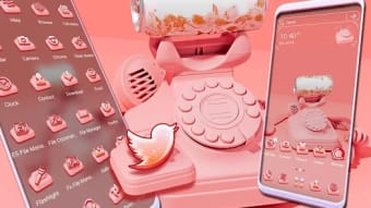 Old Pink Phone Launcher Theme