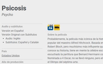 Filmaffinity e Imdb desde Filmin.es