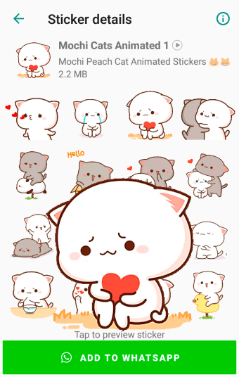 Mochi Peach Cat Animated Stickers for WhatsApp