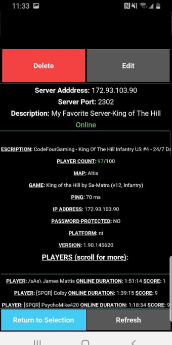 Server Info for ARMA 3
