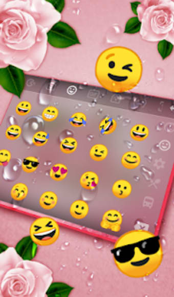 Beautiful Rose Water Drop Keyboard
