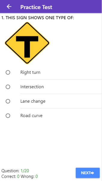 Practice Test USA  Road Signs