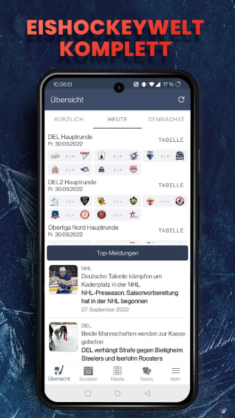 Hockeyweb - die Eishockey App